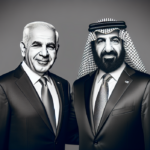 alt_text: MBS dan Sheikh Mohamed berpose bersama, menampilkan ketegangan diplomatik tersembunyi.