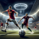 "alt_text": "Vinicius beraksi di lapangan melawan tim Mourinho di laga dramatis Liga Champions."