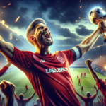 alt_text: Mohamed Salah merayakan gol saat Liverpool menang besar melawan Brighton.