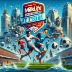 alt_text: Peserta menendang bola dalam acara MilkLife Soccer Challenge, fokus pada olahraga putri.