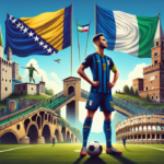 alt_text: Laga uji coba Bosnia vs Italia, kedua tim berstrategi dengan penuh taktik di lapangan.