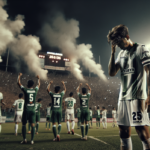 alt_text: Persebaya kalah telak dari Borneo FC dalam pertandingan seru di Stadion Segiri.