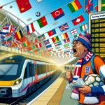 alt_text: Poster ancaman naiknya harga tiket kereta jelang Piala Dunia dengan ikon bola dan kereta.