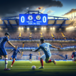 alt_text: Chelsea dan Manchester City beradu sengit, 45 menit awal tanpa gol, penuh ketegangan di lapangan.