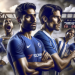 alt_text: Enzo Fernandez sedang berdebat dengan wasit saat laga Chelsea, penuh ketegangan dan kontroversi.