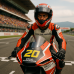 alt_text: "Desain grafis bertema balap untuk acara kualifikasi Moto3 Catalunya."
