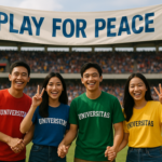 alt_text: Poster Liga Universitas 2026: Sepakbola Indonesia untuk Damai dengan logo dan tanggal acara.