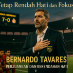 alt_text: Tavares berpidato emosional; pemain Persebaya merayakan kemenangan dengan fashion unik.