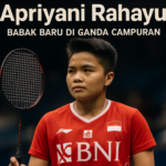 "alt_text": "Apriyani Rahayu memulai babak baru di nomor ganda campuran badminton."