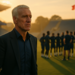 alt_text: Deschamps meninggalkan posisi pelatih, meninggalkan duka di timnas Prancis.