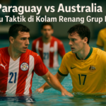 alt_text: Pertandingan renang Grup D antara Paraguay dan Australia menampilkan adu taktik yang seru.