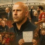 alt_text: "Grafik menyoroti tujuh masalah utama di bawah era Arne Slot di Liverpool."
