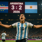 alt_text: Bendera Argentina dan Cape Verde berdampingan dengan ikon gadget, bertema Piala Dunia.