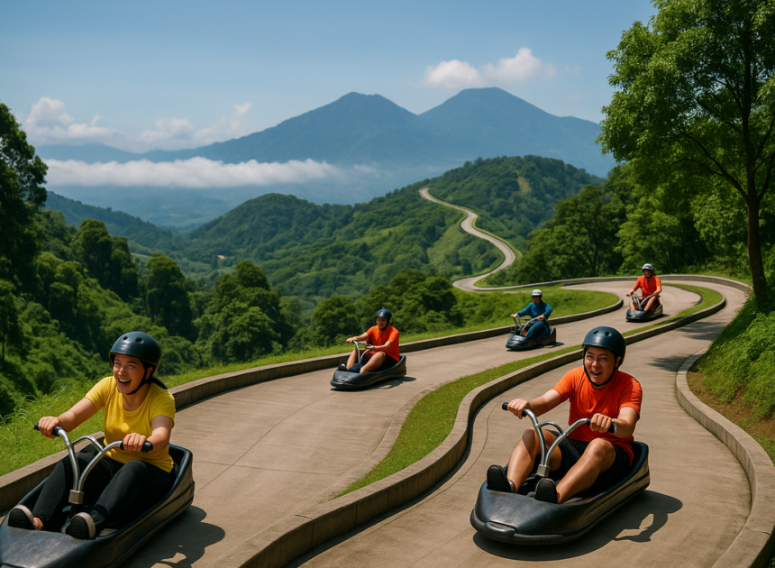 Go-Luge Puncak Bogor, Meluncur di Atas Awan