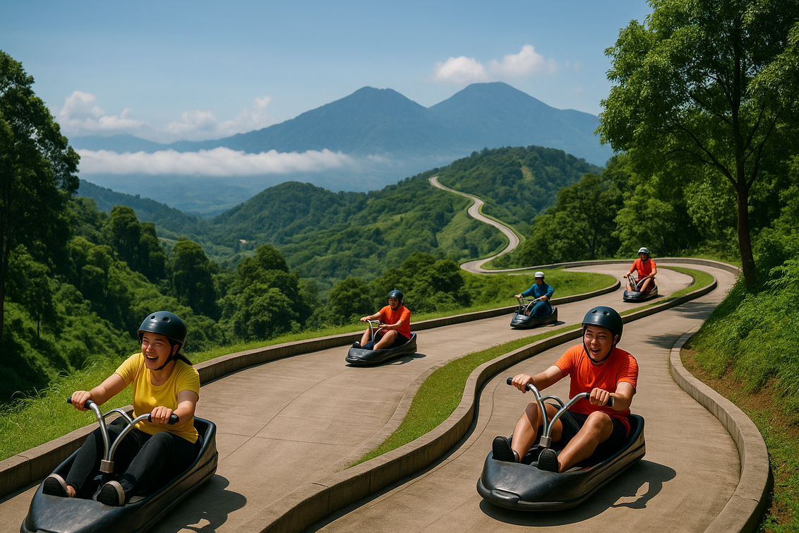 Go-Luge Puncak Bogor, Meluncur di Atas Awan