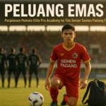 Sure, here is your text: "alt_text": "Regulasi U-21 buka peluang besar bagi pemain muda Semen Padang untuk tampil dan berkembang."
