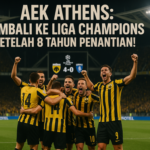 AEK Athens merayakan kembalinya mereka ke Liga Champions dengan penuh euforia dan semangat.