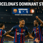 Barcelona dominasi Feyenoord, Raphinha bersinar di malam gemilang penuh aksi.