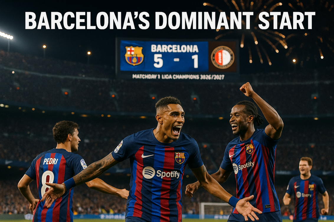 Barcelona Hancurkan Feyenoord: Malam Sport Milik Raphinha