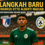 "Markus Otto Alberti Madjar, pemain baru memperkuat lini serang PSS Sleman di Liga 1."